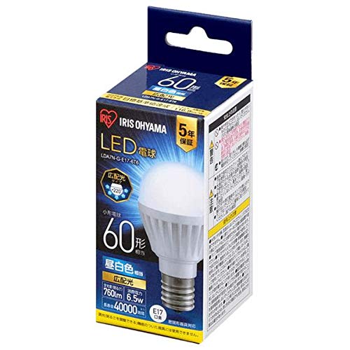 Amazon.co.jp: 【E17】アイリスオーヤマ LED電球 60W形相当 昼白色